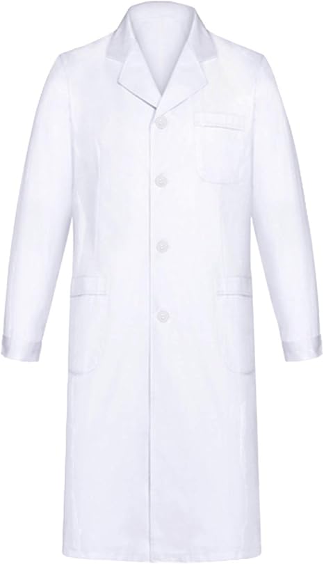 Bata de Laboratorio Blanca Unisex - Multiusos para Estudiantes y Sanitarios (S-XXL)