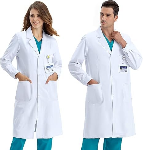 Bata de Laboratorio Premium (80% Algodón) - Alta Transpirabilidad y 3 Bolsillos