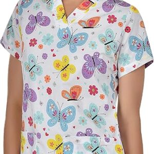 Casaca Sanitaria B-well Bambina Modelo Mariposas - Algodón Premium y Corte Regular Fit