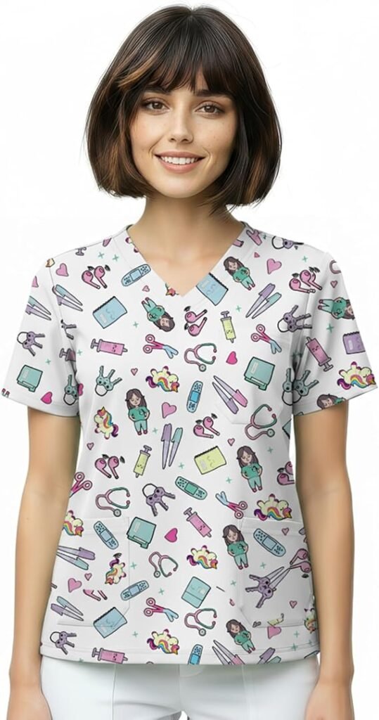 Casaca Sanitaria Mujer Nurse is Love - Uniforme Estampado y Transpirable con Bolsillos
