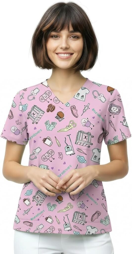 Casaca Sanitaria Nurse is Love para Mujer - Uniforme Estampado y Transpirable con Bolsillos