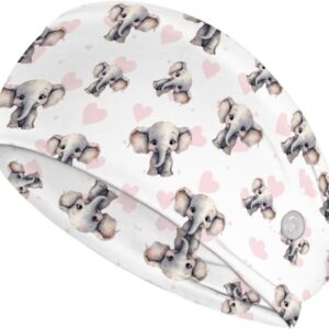 Diadema con Botones "Elefante" - Banda Elástica Antideslizante para Enfermeras y Médicos
