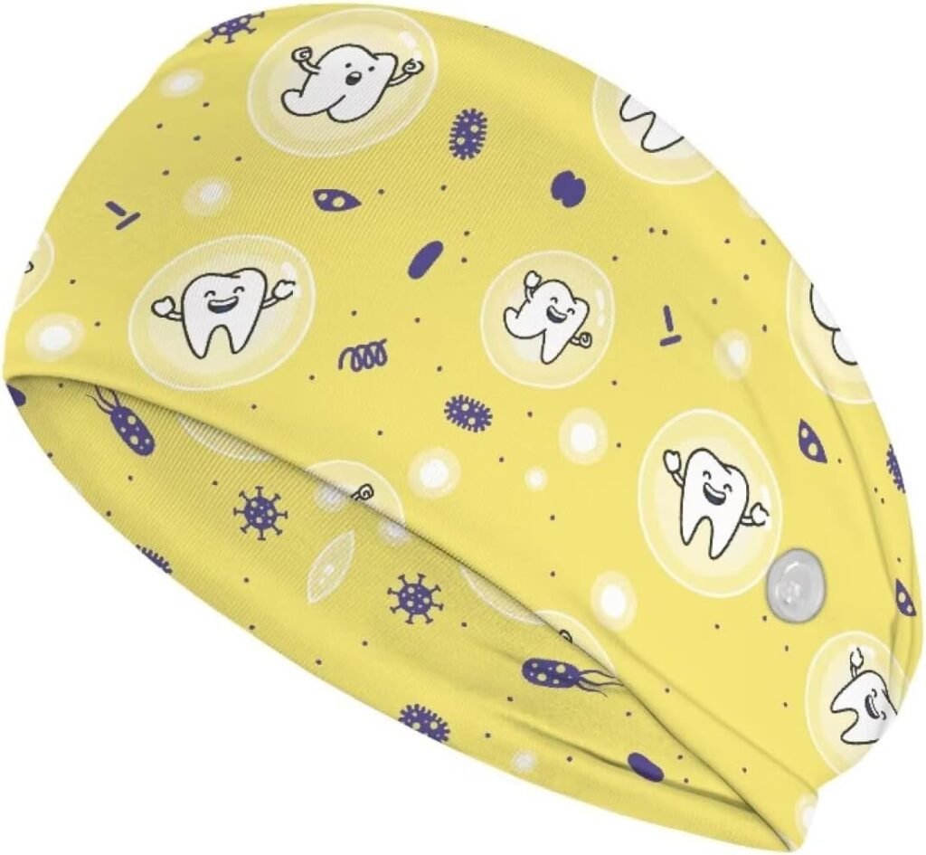 Diadema con Botones "Yellow Dental" - Banda Elástica Antideslizante para Dentistas e Higienistas