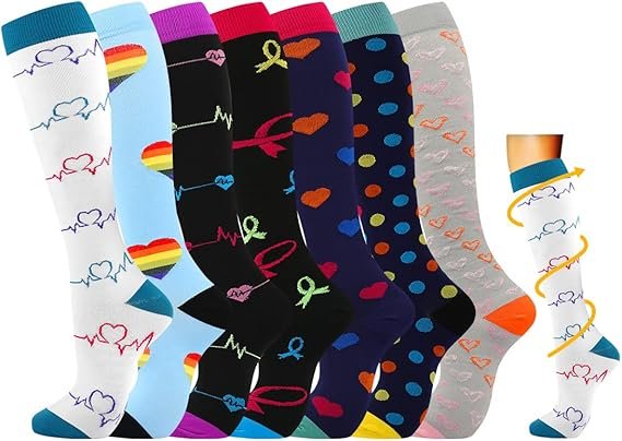 Pack Semanal de 7 Pares Calcetines de Compresión Ligera (15-20 mmHg) - Bienestar Diario Unisex