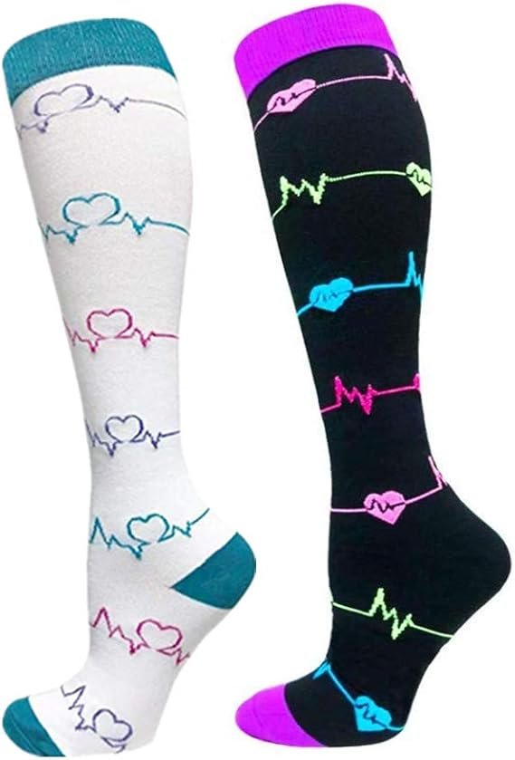 Pack de 3 Calcetines de Compresión (20-30 mmHg) con Diseños Médicos - Unisex