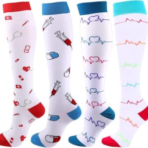 Pack de 4 Calcetines de Compresión (20-30 mmHg) - Soporte Médico y Deportivo Unisex