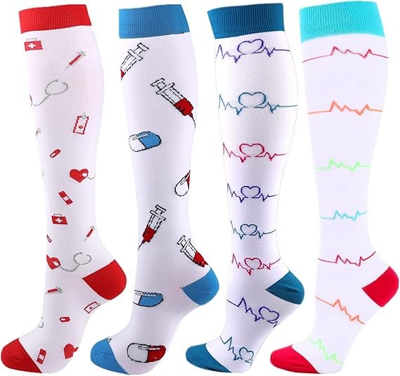 Pack de 4 Calcetines de Compresión (20-30 mmHg) - Soporte Médico y Deportivo Unisex