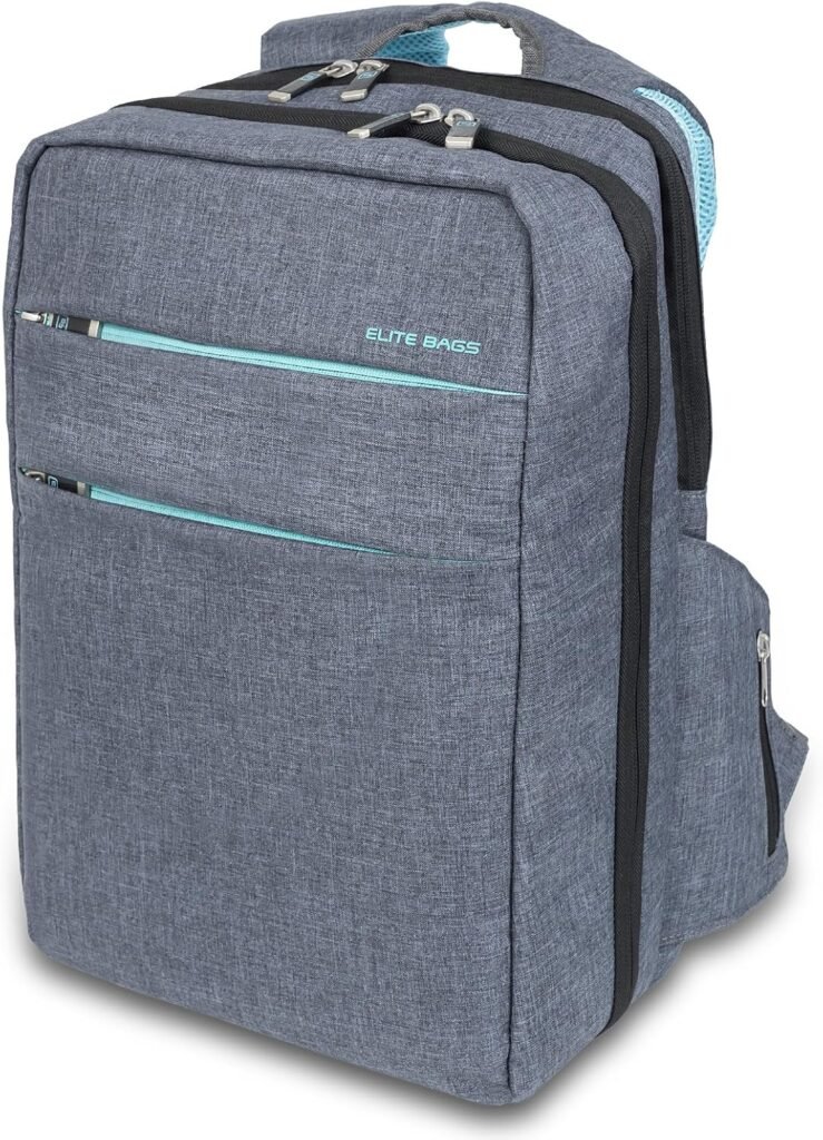 ELITE BAGS City's - Mochila de Asistencia Domiciliaria y Emergencias Sanitarias - Gris y Azul