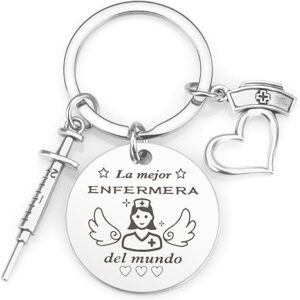 Llavero de Enfermería "La Mejor Enfermera del Mundo" - Regalo de Acero Inoxidable para Sanidad