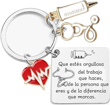 Llavero de Enfermería de Acero Inoxidable - Regalo Conmemorativo para Médicos, Enfermeras y Graduación