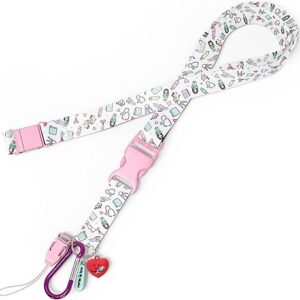 Nurse is Love Lanyard de Enfermería Personalizado - Cinta Colgante con Mosquetón y Clip Porta Tarjetas
