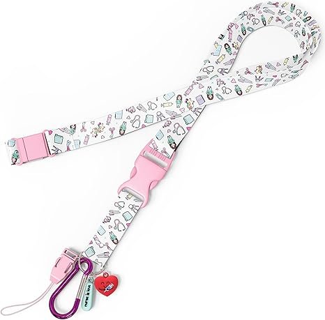 Nurse is Love Lanyard de Enfermería Personalizado - Cinta Colgante con Mosquetón y Clip Porta Tarjetas