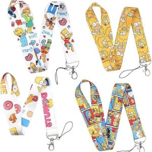 Pack de 4 Lanyards Ajustables para Cuello - Cinta Colgante para Móvil, Tarjeta de Identificación y Llaves