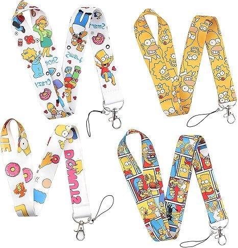 Pack de 4 Lanyards Ajustables para Cuello - Cinta Colgante para Móvil, Tarjeta de Identificación y Llaves